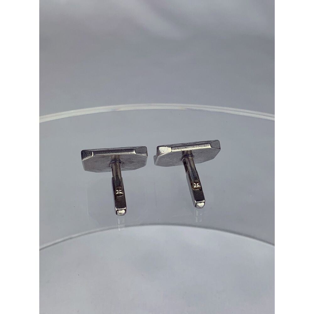Large Sterling Silver Cufflinks Anson Engravable Statement Heavy 26.5g VTG M1 - Picture 5 of 11